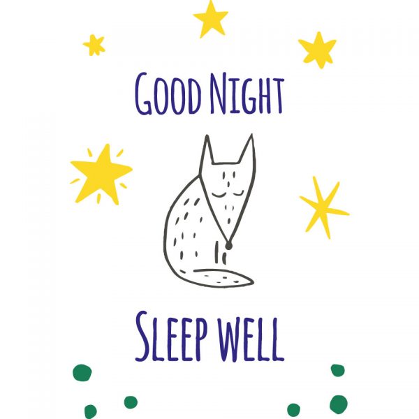 Bannière 100% lin peinte à la main Good night sleep well